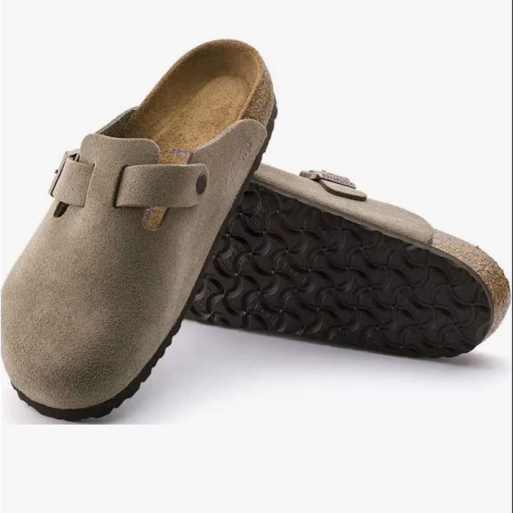 Birkenstock Olive Suede Clogs